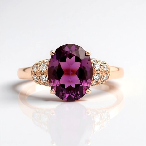 Anello in oro con Rodolite