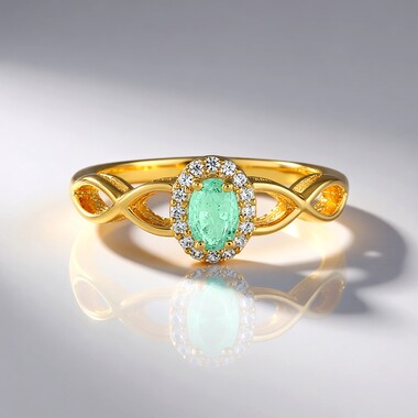 Bague en argent et Emeraude de Russie
