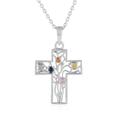 Saphir-Silberhalskette