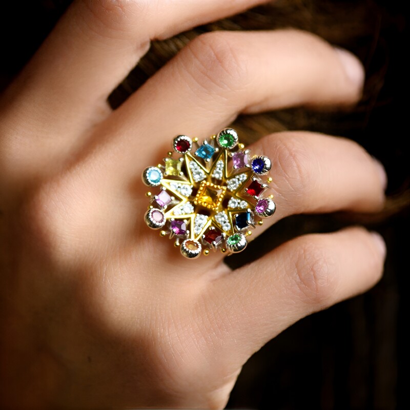 Edelstein-Silberring (Gems en Vogue)