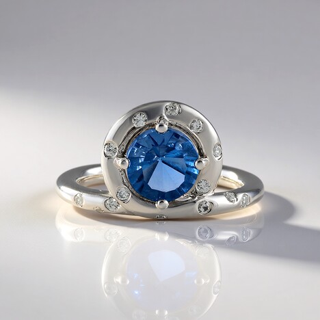Bague en argent et Fluorite à couleur changeante