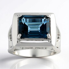 Anello in argento con Topazio Blu Londra (de Melo Essence)