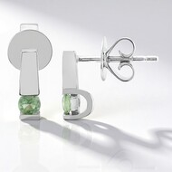Pendientes en plata con Zafiro verde de Tulear (Pallanova)