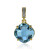 Himmelblauer Topas-Silberanhänger