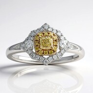 Anillo en oro con Diamante amarillo SI2 (CIRARI)