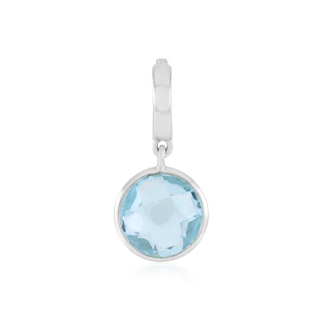 Zilveren hanger met een hemel-blauwe topaas