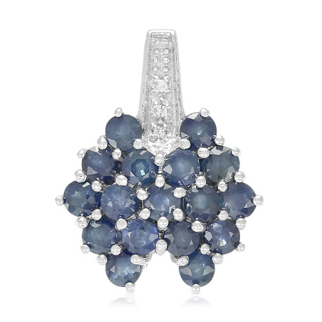 Blauer Saphir-Silberanhänger