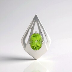 Ciondolo in argento con Peridoto Jilin (Pallanova)