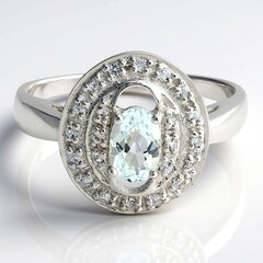 Anello in argento con Berillo Fancy