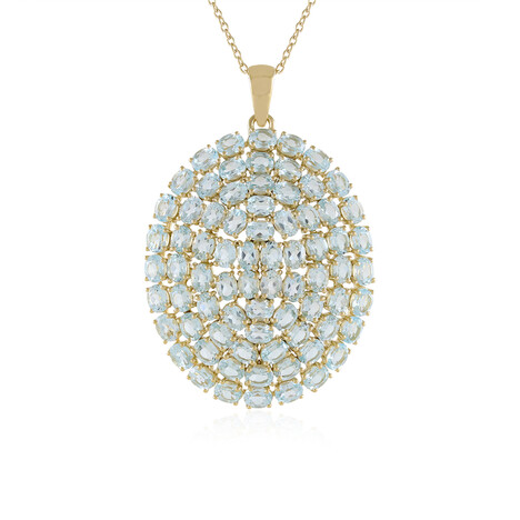 Himmelblauer Topas-Silberhalskette