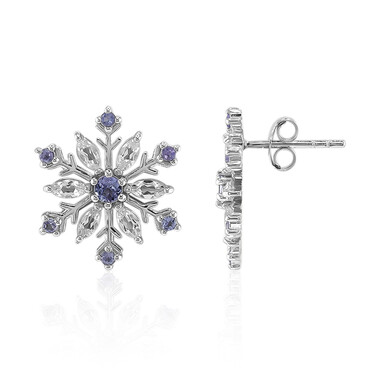 Pendientes en plata con Topacio blanco