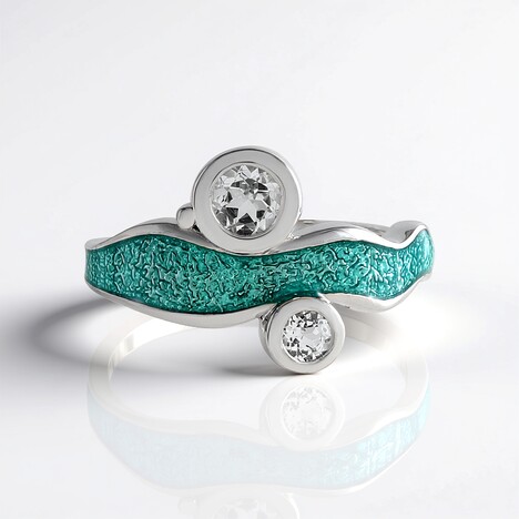 Anello in argento con Topazio Bianco (Adela Silber)