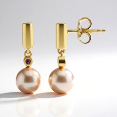 Orecchini in argento con Perla Ming Porpora (TPC)