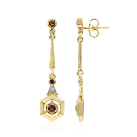 Mosambik-Granat-Silberohrringe