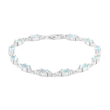 Himmelblauer Topas-Silberarmband