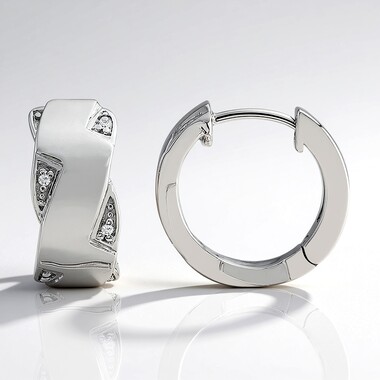 Pendientes en plata con Diamante SI1 (G) (Annette)
