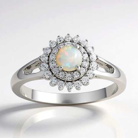 Bague en argent et Opale d'Australie
