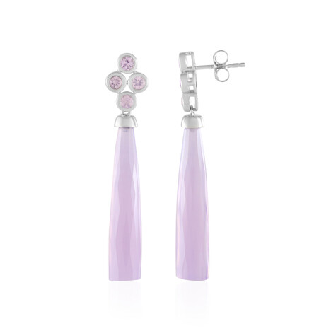 Lavendel-Chalzedon-Goldohrringe (KM by Juwelo)