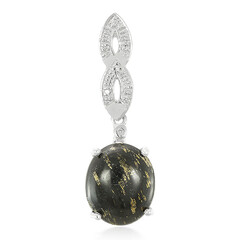 Pendentif en argent et Larme d'Apache doré