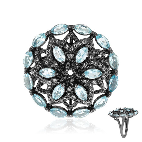 Anello in argento con Topazio Blu Cielo