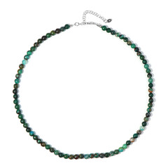 Chrysokoll-Azurit-Silberhalskette