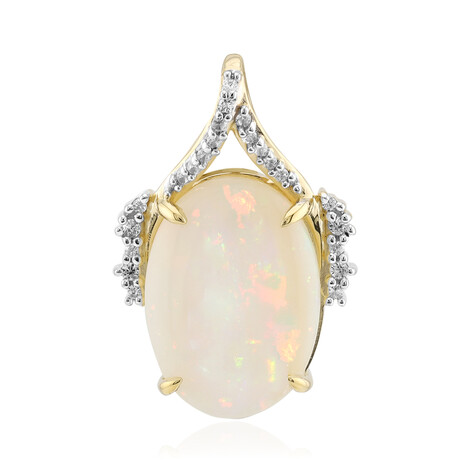 Gouden hanger met een Braziliaanse witte opaal