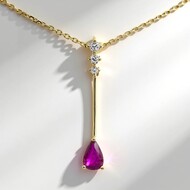 Collier en or et Rubis AAA du Mozambique