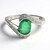 Anello placcato in platino con Smeraldo Bahia