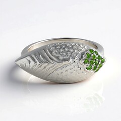 Anello in argento con Diopside Russo
