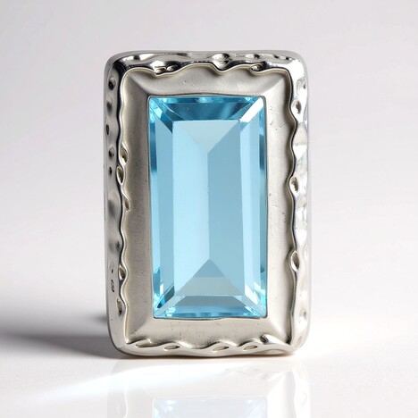 Ciondolo in argento con Topazio Blu Cielo (MONOSONO COLLECTION)