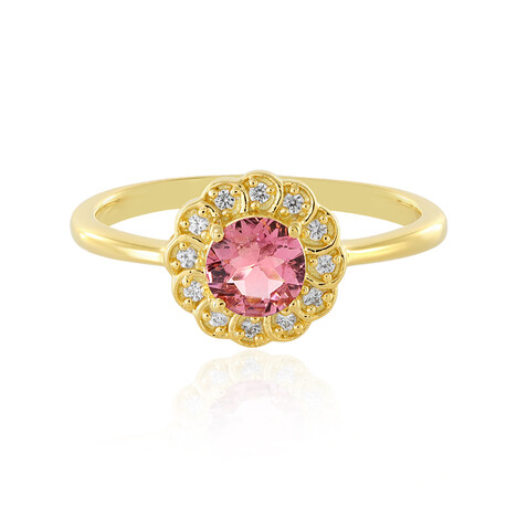 Zilveren ring met een roze toermalijn