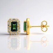 Pendientes en plata con Indicolita (Adela Silber)