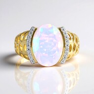 Anello in argento con Opale di Welo (Ornaments by de Melo)