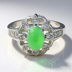 Anello in argento con Crisoprasio Imperiale