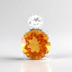 Pendentif en argent et quarz orange