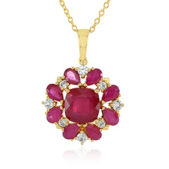 Zilveren halsketting met een Madagaskar Robijn