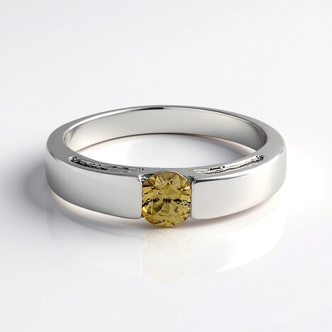 Bague en argent et Zircon jaune