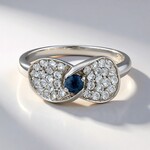 Anello in argento con Zaffiro della Tanzania