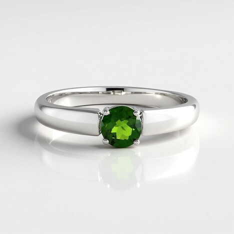 Anello in argento con Diopside Russo