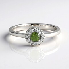 Anello in argento con Zircone Ceylon Verde