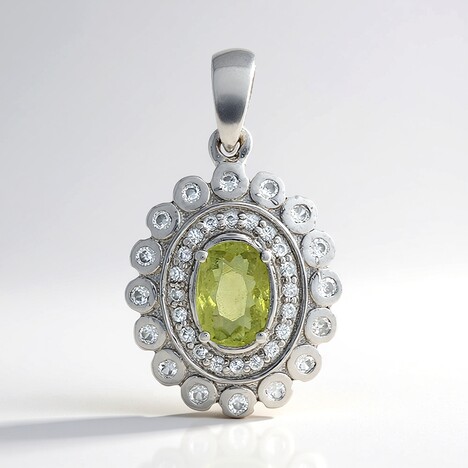 Pendentif en argent et Tourmaline cuprifère
