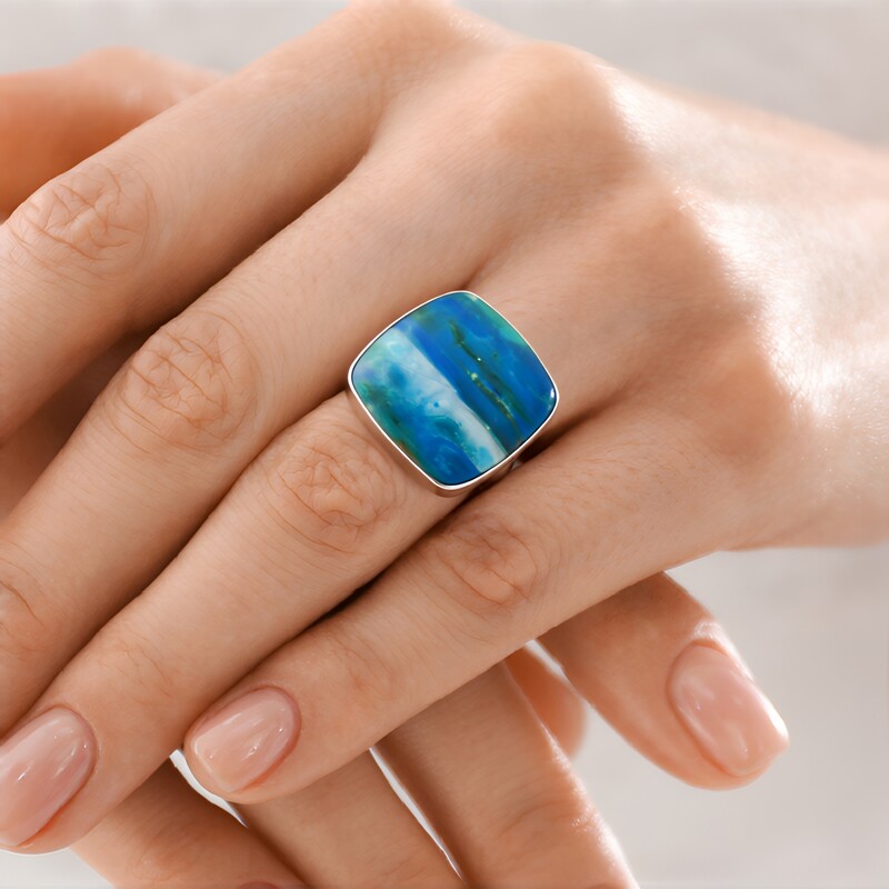 Atacama-Opal-Silberring (Bali Barong)