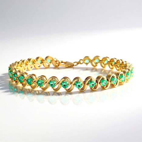 Bracciale in argento con Smeraldo Russo (Adela Silber)