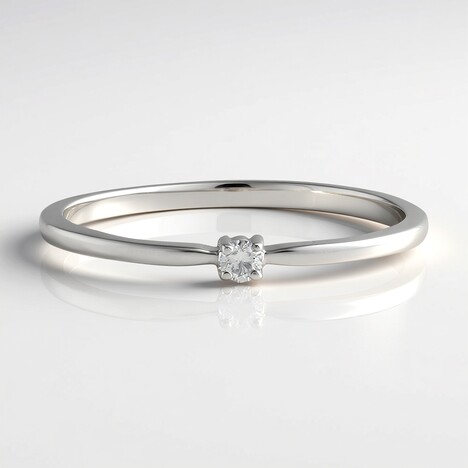 Anello in argento con Diamante I2 (H)