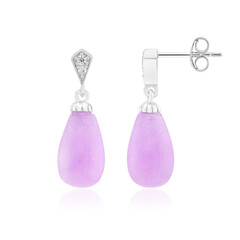 Fliederfarbener Quarz-Silberohrringe