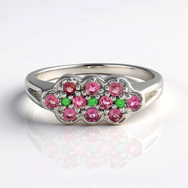 Anillo en plata con Turmalina rosa de Nigeria