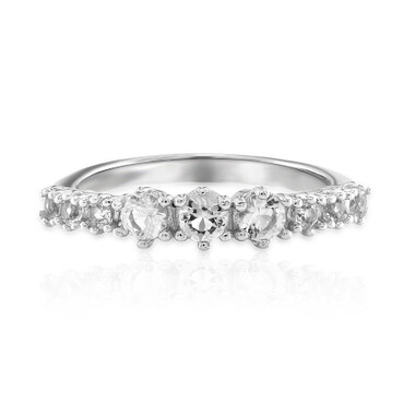 Anillo en plata con Topacio blanco