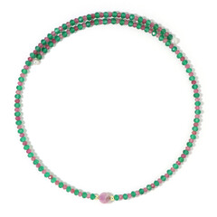 Collana rigida in acciaio con Rubino Mozambico (Riya)