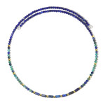 Collar al cuello en acero con Lapislázuli (Riya)