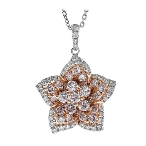 Pinkfarbener I1 Brillant-Goldhalskette (CIRARI)